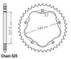 Couronne Acier 45 Dents - Pas 525 - Similaire JTR752