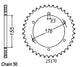 Couronne Acier 42 Dents - Pas 530 - Similaire JTR2011
