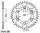 Couronne Acier 52 Dents - Pas 520 - Similaire JTR251
