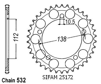 Couronne Acier 48 Dents - Pas 532 - Similaire JTR1873