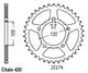 Couronne Acier 50 Dents - Pas 420 - Similaire JTR24