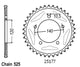 Couronne Acier 43 Dents - Pas 525 - Similaire JTR1792