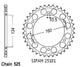 Couronne Acier 43 Dents - Pas 525 - Similaire JTR1307
