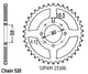Couronne Acier 45 Dents - Pas 520 - Similaire JTR273