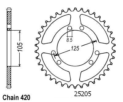 Couronne Acier 50 Dents - Pas 420 - Similaire JTR1131