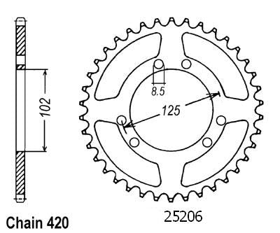 Couronne Acier 53 Dents - Pas 420 - Similaire JTR1132