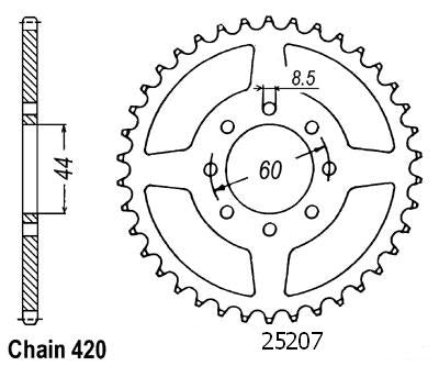 Couronne Acier 52 Dents - Pas 420 - Similaire JTR2078