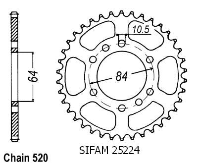 Couronne Acier 42 Dents - Pas 520 - Similaire JTR1826