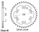 Couronne Acier 36 Dents - Pas 530 - Similaire JTR1421