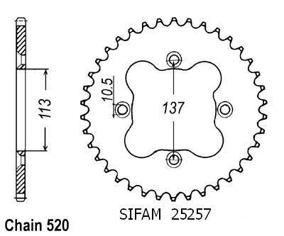 Couronne Acier 40 Dents - Pas 520 - Similaire JTR1760