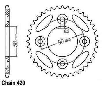 Couronne Acier 35 Dents - Pas 420 - Similaire JTR212