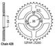 Couronne Acier 45 Dents - Pas 428 - Similaire JTR218