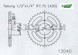 Couronne Acier 37 Dents - Pas 420