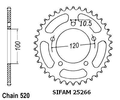 Couronne Acier 40 Dents - Pas 520 - Similaire JTR703