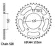 Couronne Acier 40 Dents - Pas 520 - Similaire JTR703