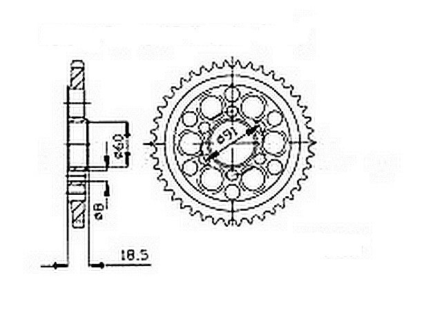 Couronne Acier 38 Dents - Pas 525 - Similaire JTR761