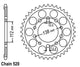 Couronne Alu. 41 Dents - Pas 520 - Similaire JTA1303
