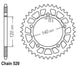 Couronne Alu. 42 Dents - Pas 520 - Similaire JTA1793