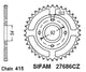 Couronne Acier 46 Dents - Pas 415 - Similaire JTR2060