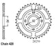 Couronne Acier 46 Dents - Pas 420 - Similaire JTR1078