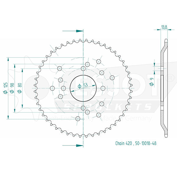 Couronne Acier 48 Dents - Pas 420