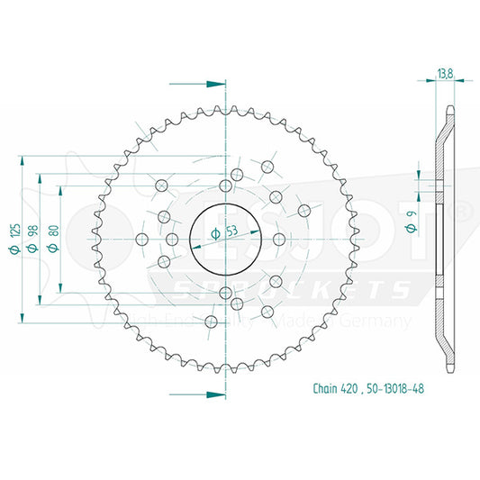 Couronne Acier 48 Dents - Pas 420