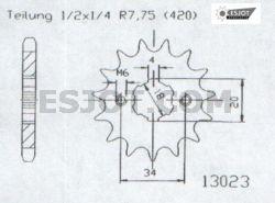 Pignon 19 Dents - Pas 420