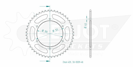 Couronne Acier 48 Dents - Pas 420 - Similaire JTR1133
