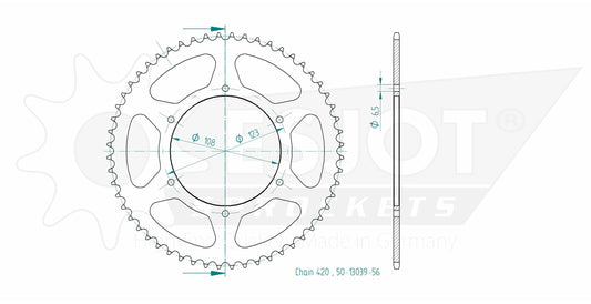 Couronne Acier 56 Dents - Pas 420 - Similaire JTR1133