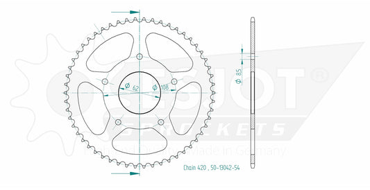 Couronne Acier 54 Dents - Pas 420