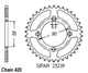Couronne Acier 37 Dents - Pas 420 - Similaire JTR212