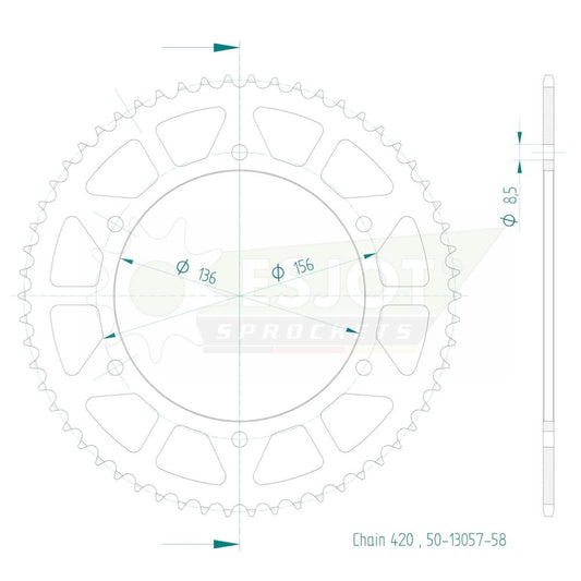 Couronne Acier 58 Dents - Pas 420
