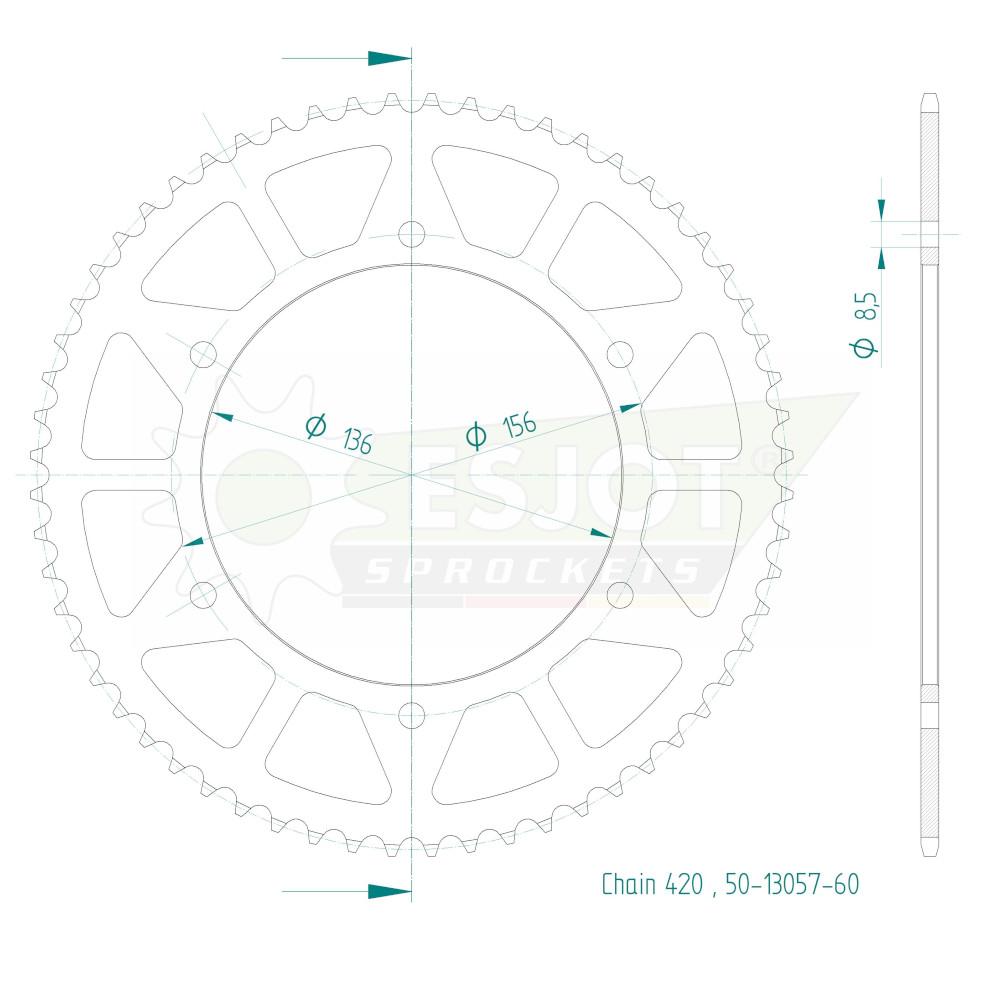 Couronne Acier 60 Dents - Pas 420