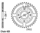 Couronne Acier 49 Dents - Pas 428 - Similaire JTR835