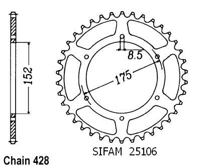 Couronne Acier 55 Dents - Pas 428 - Similaire JTR839