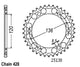 Couronne Acier 57 Dents - Pas 428 - Similaire JTR1847