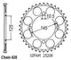 Couronne Acier 59 Dents - Pas 428 - Similaire JTR1874
