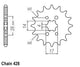 Pignon 13 Dents - Pas 428 - Similaire JTF712/277