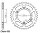 Couronne Acier 57 Dents - Pas 428 - Similaire JTR797