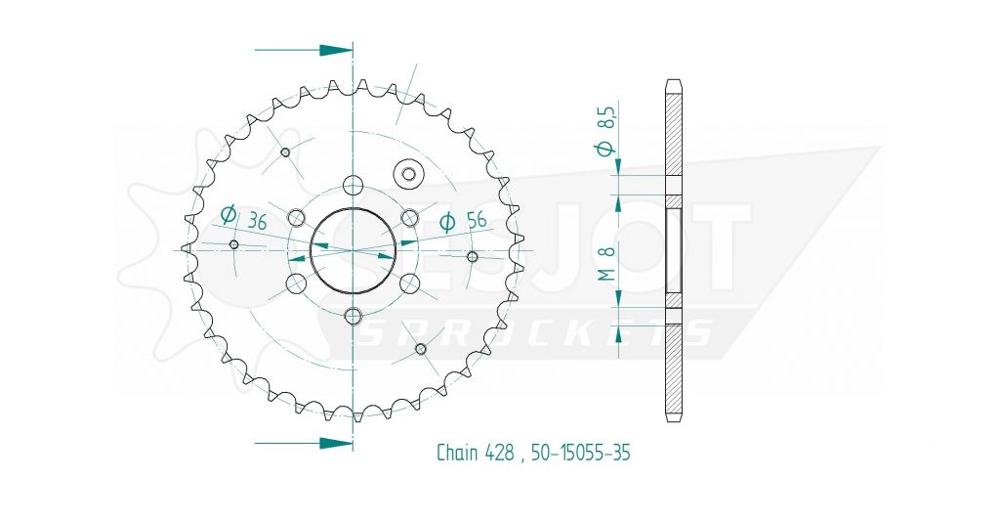 Couronne Acier 28 Dents - Pas 428 - Similaire JTR1780