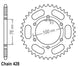 Couronne Acier 48 Dents - Pas 428 - Similaire JTR1844