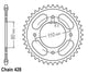 Couronne Acier 42 Dents - Pas 428 - Similaire JTR1219