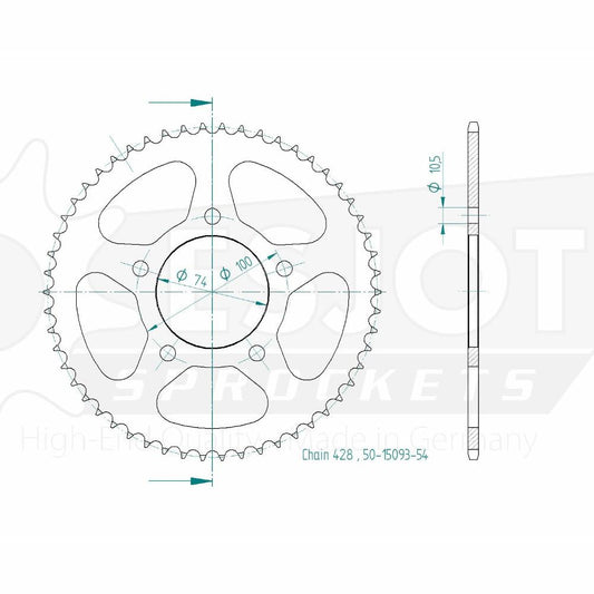 Couronne Acier 54 Dents - Pas 428