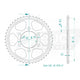 Couronne Acier 47 Dents - Pas 428 - Similaire JTR1222