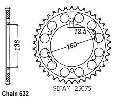 Couronne Acier 40 Dents - Pas 632