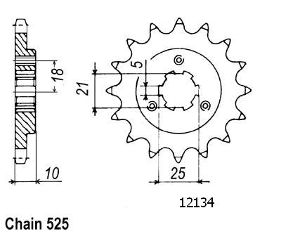 Pignon 15 Dents - Pas 525 - Similaire JTF1448