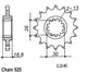 Pignon 16 Dents - Pas 525 - Similaire JTF1370