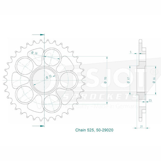 Couronne Acier 44 Dents - Pas 525 - Similaire JTR752