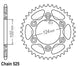 Couronne Acier 42 Dents - Pas 525 - Similaire JTR745