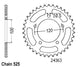 Couronne Acier 40 Dents - Pas 525 - Similaire JTR702